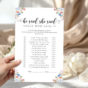 Papier Jeu de Baby Shower Mariage Floral Rustique Il a di