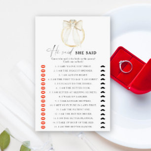 Papier Jeu de baby shower Mariage il a dit elle a dit ann