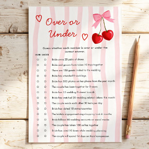 Papier Jeu de Baby Shower Mariage Ruban Rose Cerise Dessu