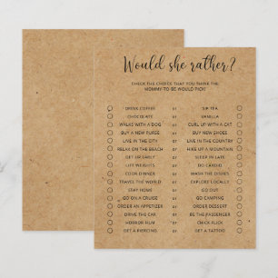 Papier Jeu de baby shower minimaliste Craft Would She Rat