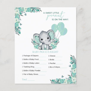 Papier Jeu de Baby shower neutre éléphant