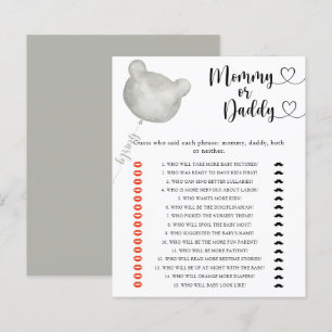 Papier Jeu de baby shower ours maman ou papa