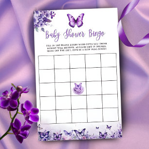 Papier Jeu de Baby Shower Papillon Rose Bingo Bébé