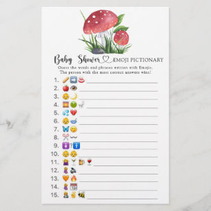 Papier jeu de baby shower pictionary emoji champignon