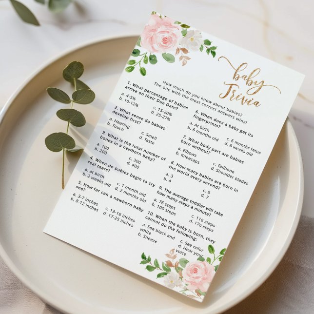 Papier Jeu de baby shower pour bébé rose pâle (Créateur téléchargé)