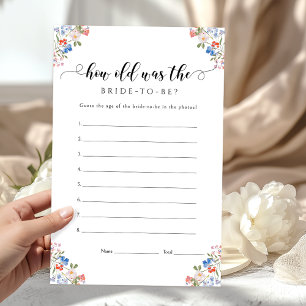 Papier Jeu de Baby Shower pour la Mariée Fleurie Élégante