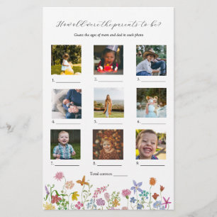 Papier Jeu de Baby Shower : Quel âge avaient-ils ?
