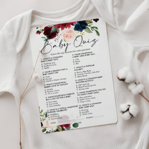 Papier Jeu de Baby shower Quiz