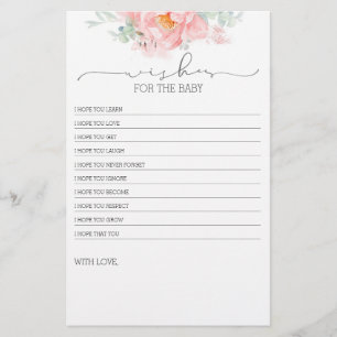 Papier Jeu de Baby shower rose pâle