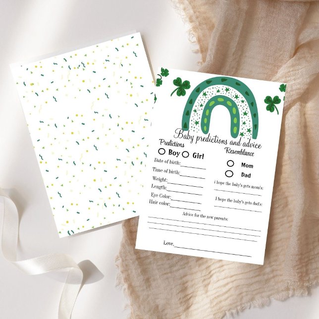Papier jeu de baby shower St Patrick prédiction bébé (Créateur téléchargé)