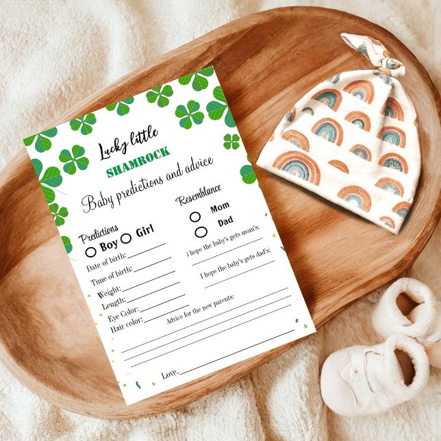Papier jeu de baby shower St Patrick prédiction de bébé  (Créateur téléchargé)