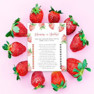 Papier Jeu de baby shower Strawberry - maman ou papa