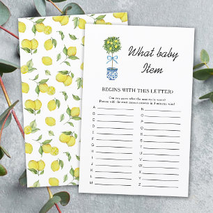 Papier Jeu de baby shower sur le thème du citronnier