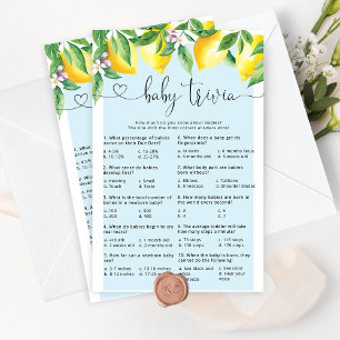 Papier Jeu de baby shower sur les bébés Blue lemon