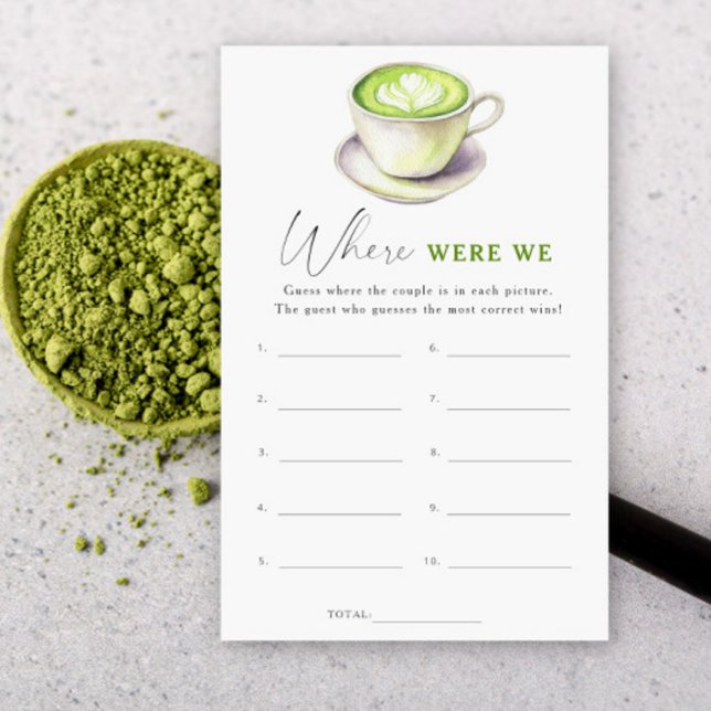 Papier Jeu de baby shower thé matcha Où étions-nous (Créateur téléchargé)