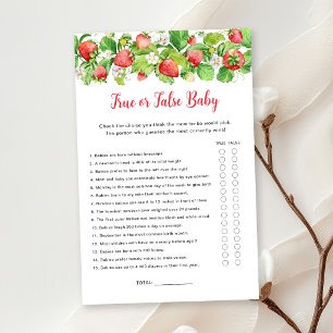 Papier Jeu de baby shower Vrai ou Faux sur le thème de la