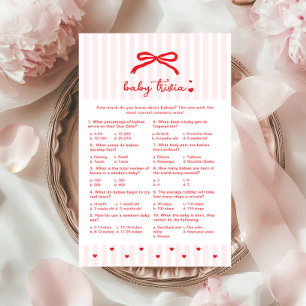 Papier Jeu de Baby Trivia Valentines Arc Rose Chéri