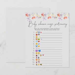 Papier jeu de bébé shower avec des émoticônes de fleurs s