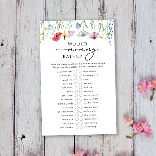 Papier Jeu de bébé Would Mommy Rather aux fleurs sauvages