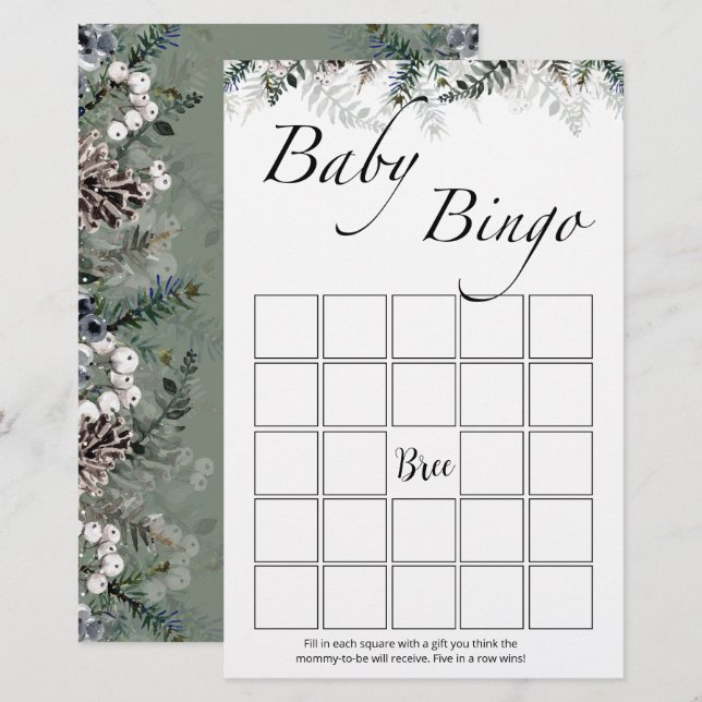 Papier Jeu de bingo à feuillage persistant (Devant / Derrière)