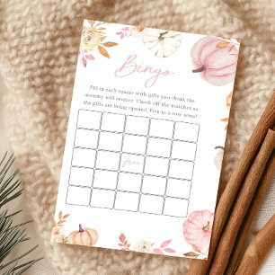 Papier Jeu de Bingo Automne Petite Citrouille Rose