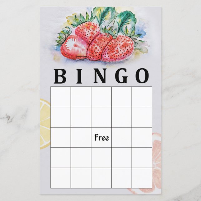Papier Jeu de bingo aux fraises (Devant)