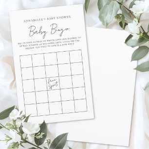 Papier Jeu de Bingo Baby Shower