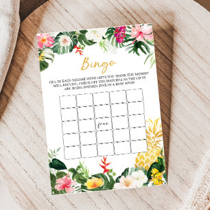 Papier Jeu de Bingo Baby Shower Aloha Baby Pineapple