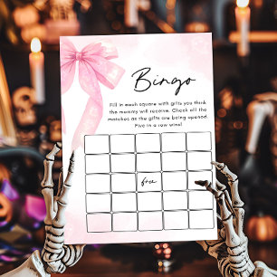 Papier Jeu de Bingo Baby Shower Bébé Arc Rose
