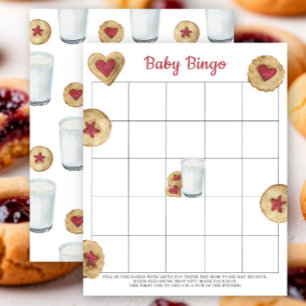 Papier Jeu de bingo Baby shower biscuits & lait