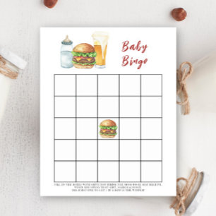 Papier Jeu de bingo Baby shower Burgers et Brewing