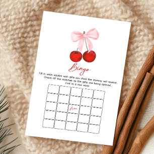 Papier Jeu de Bingo Baby Shower Cerise sur le Gâteau