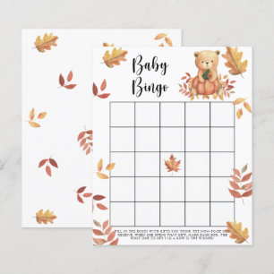 Papier Jeu de bingo Baby shower - Citrouille et Ours