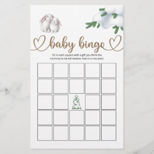 Papier Jeu de Bingo Baby shower d'hiver