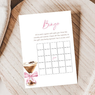 Papier Jeu de Bingo Baby Shower Martini Espresso Ruban Ro