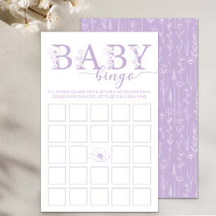 Papier Jeu de Bingo Bébé Fleur de Lavande Sauvage
