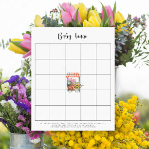 Papier Jeu de Bingo de Baby shower de fleurs cultivé loca