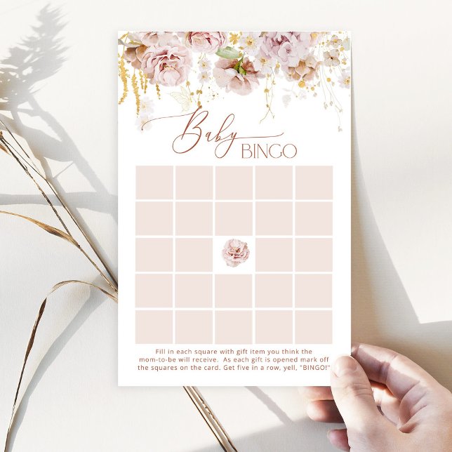 Papier Jeu de bingo de baby shower de jardin fleuri (Créateur téléchargé)