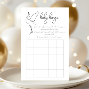 Papier Jeu de bingo de baby shower minimaliste cigogne ne