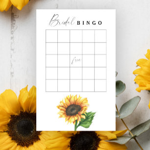 Papier Jeu de bingo de baby shower minimaliste tournesol