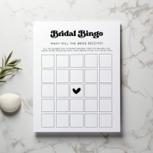 Jeu de Bingo de Cadeaux de Mariage