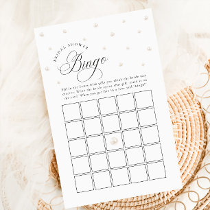 Papier Jeu de bingo de cadeaux de mariage chic perle