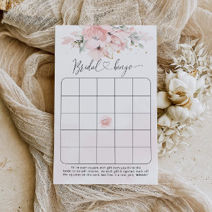 Papier Jeu de bingo de douche à fleurs rose vif