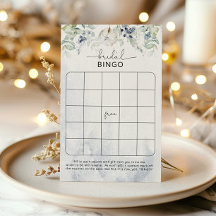 Papier Jeu de bingo de douche d'hiver eucalyptus