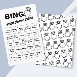 Papier Jeu de bingo de Fête des mariées minimaliste