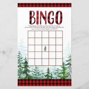 Papier Jeu de bingo de forêt de bûcherons
