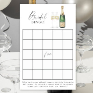 Papier Jeu de bingo de la douche nuptiale Champagne