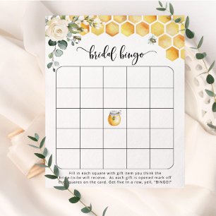 Papier Jeu de bingo de la mariée d'abeilles florales