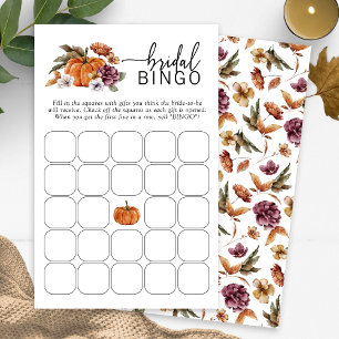 Papier Jeu de Bingo de Mariage d'Automne