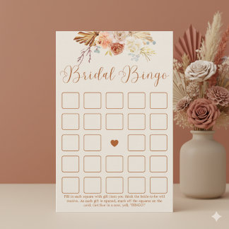 Papier Jeu de bingo de mariage en terre cuite rustique d'